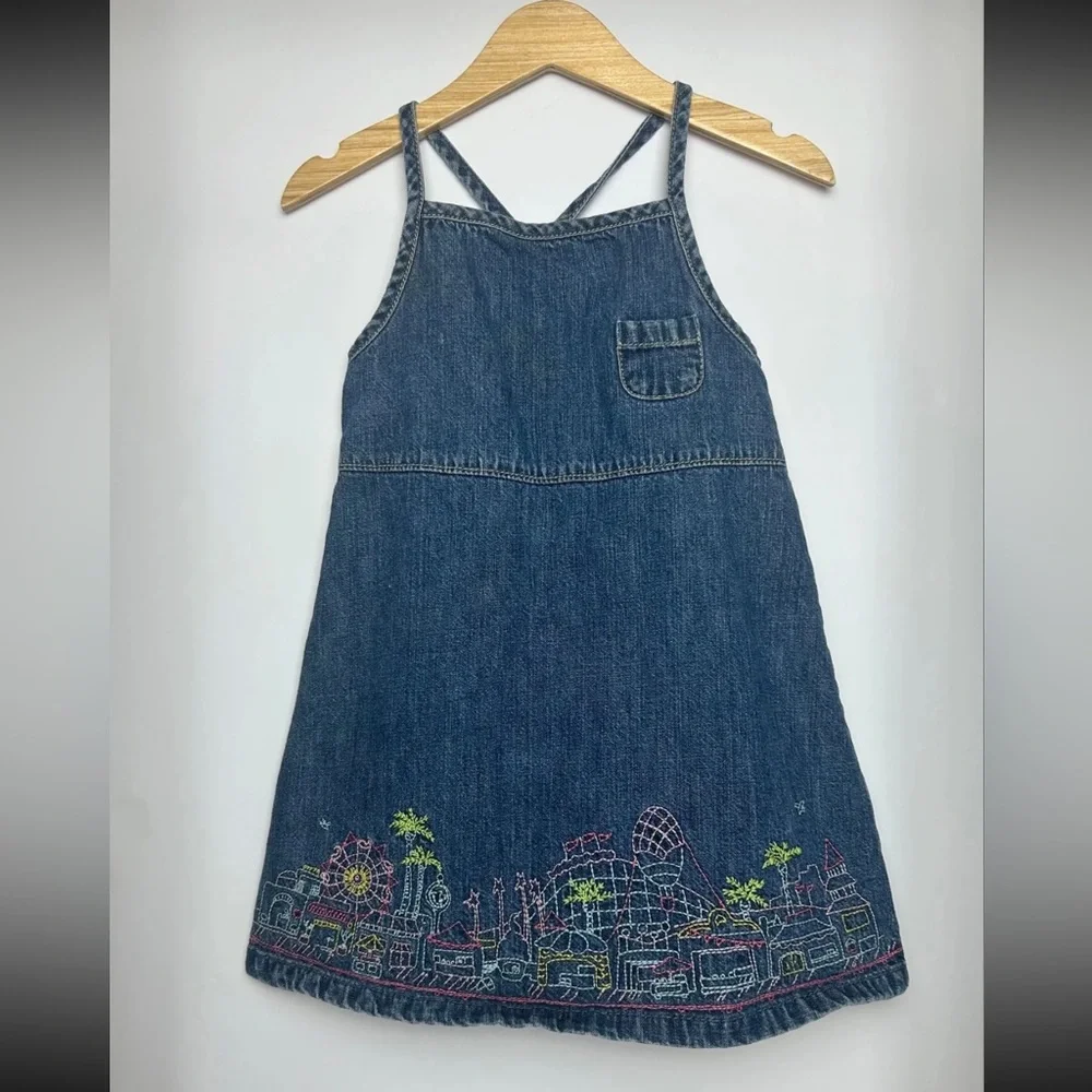 Osh Kosh Vintage Denim Embroidered Dress 24M